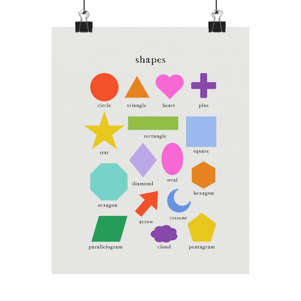 Shapes Poster — Colorful Montessori Wall Art for Kids' Room, Nursery or Classroom
