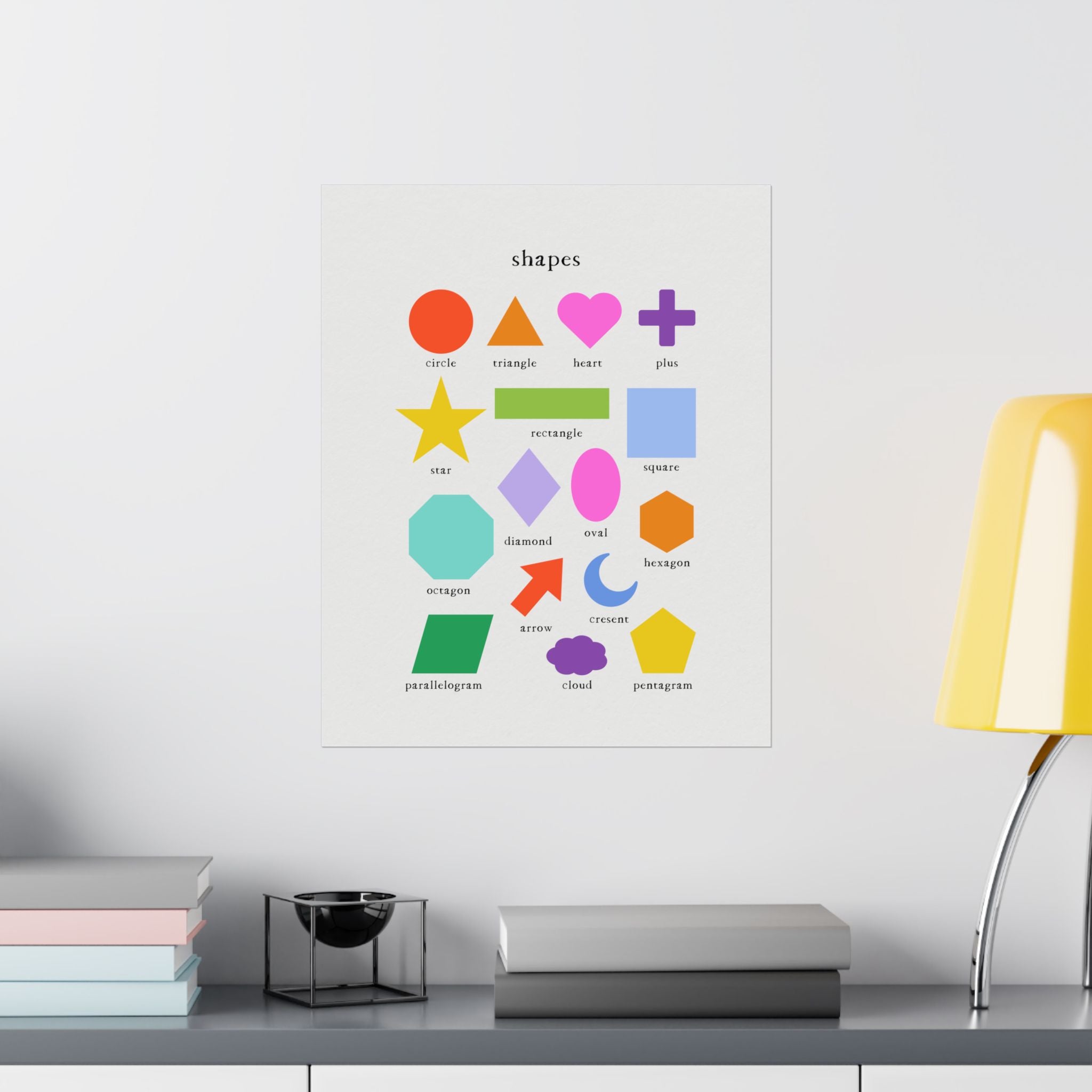 Shapes Poster — Colorful Montessori Wall Art for Kids' Room, Nursery or Classroom