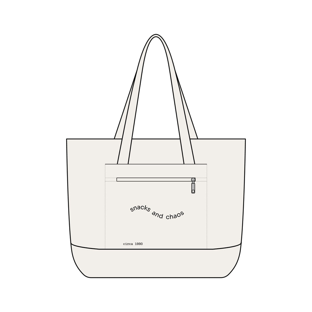 Canvas Tote — “my catch-all mom bag” Zippered Organizer Tote