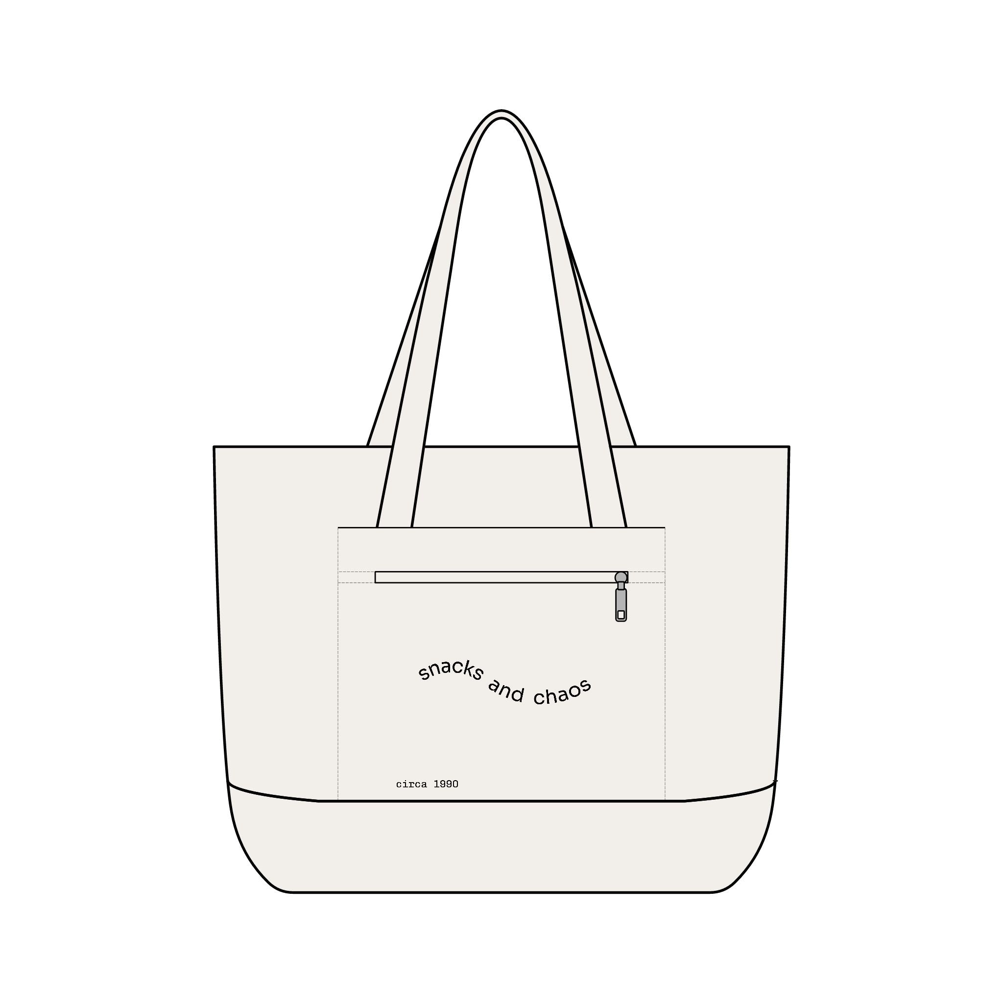 Canvas Tote — “my catch-all mom bag” Zippered Organizer Tote