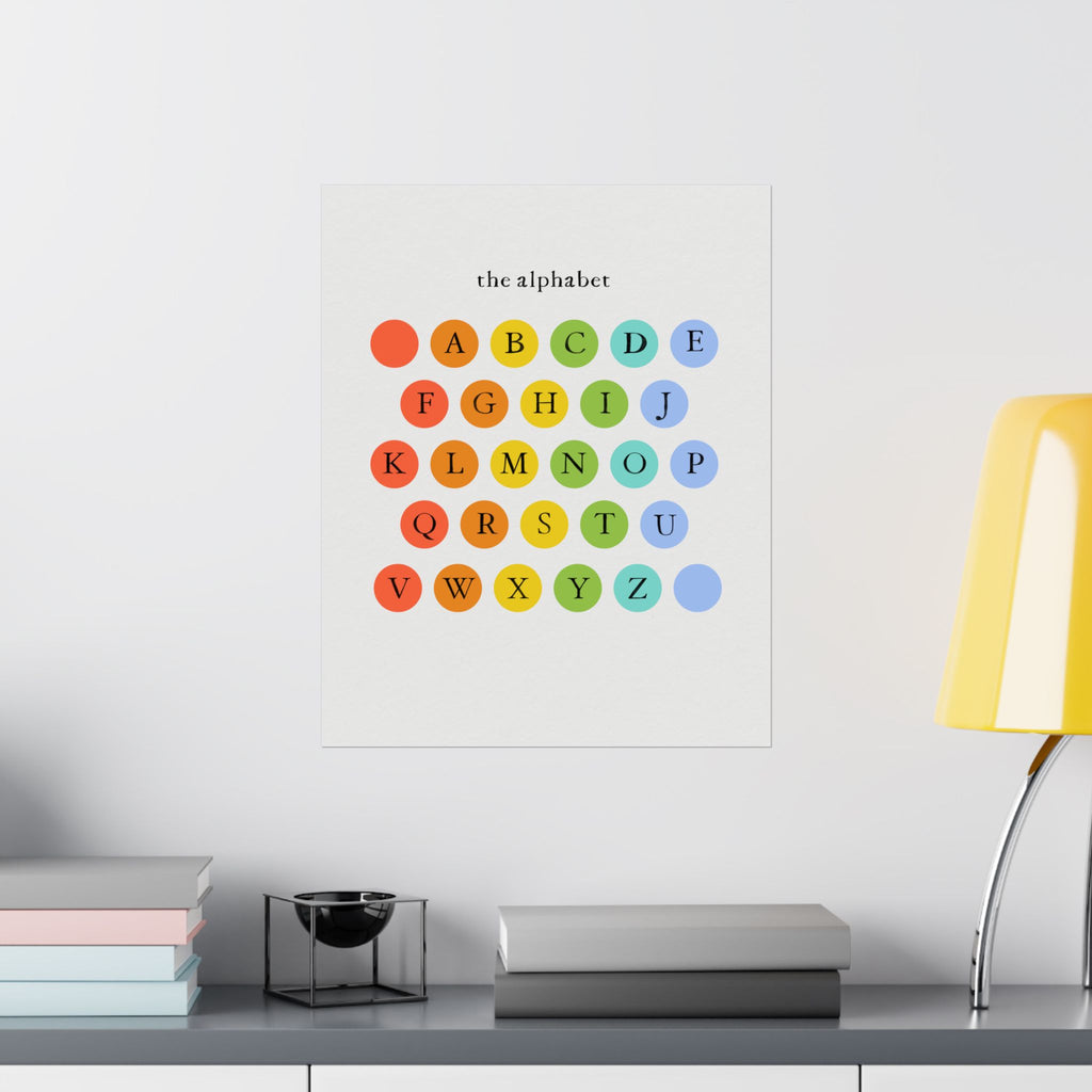 Alphabet Dot Poster – Colorful Montessori Wall Art for Kids’ Room, Nursery or Classroom