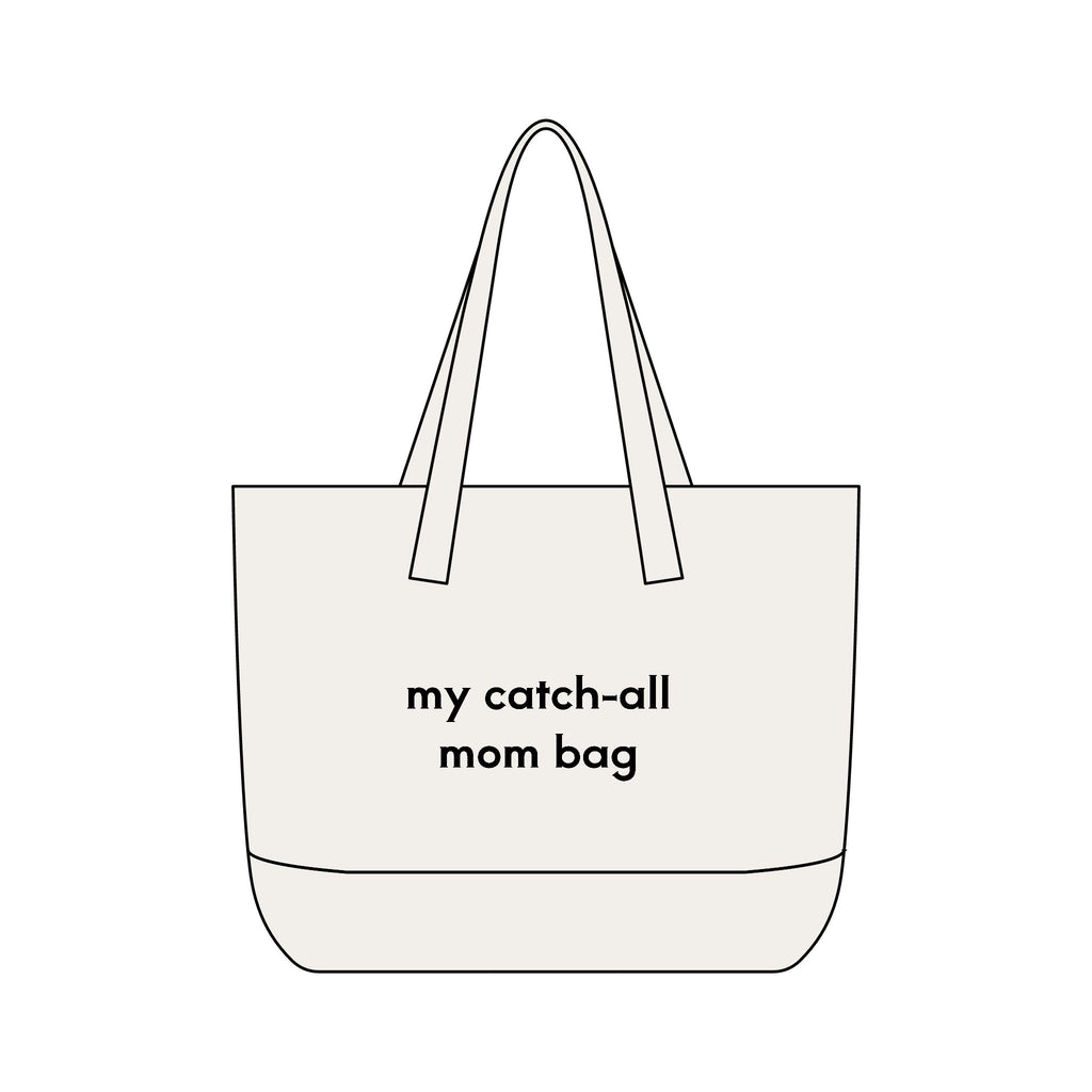 Canvas Tote — “my catch-all mom bag” Zippered Organizer Tote