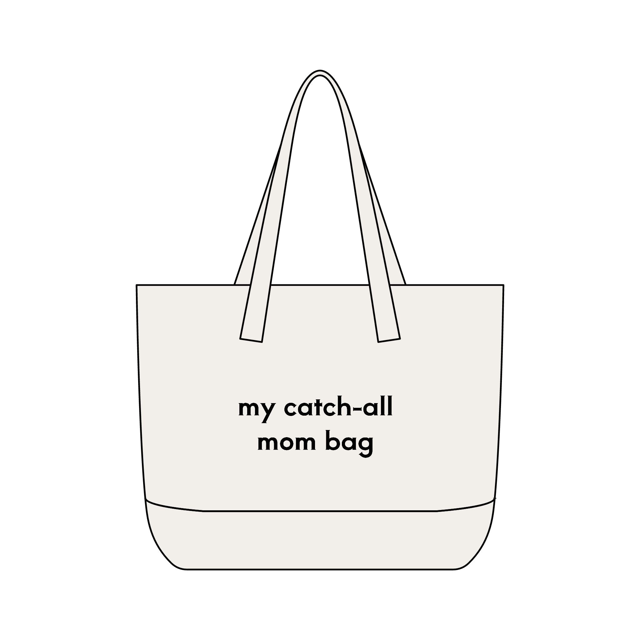 Canvas Tote — “my catch-all mom bag” Zippered Organizer Tote