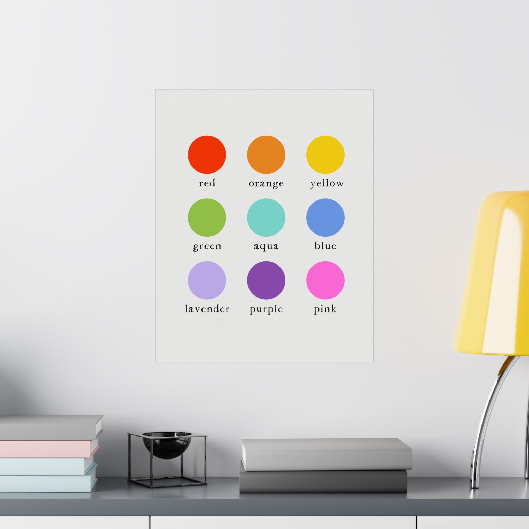 Colors Poster - Matte Vertical Poster for Kids' Room, Nursery or Classroom